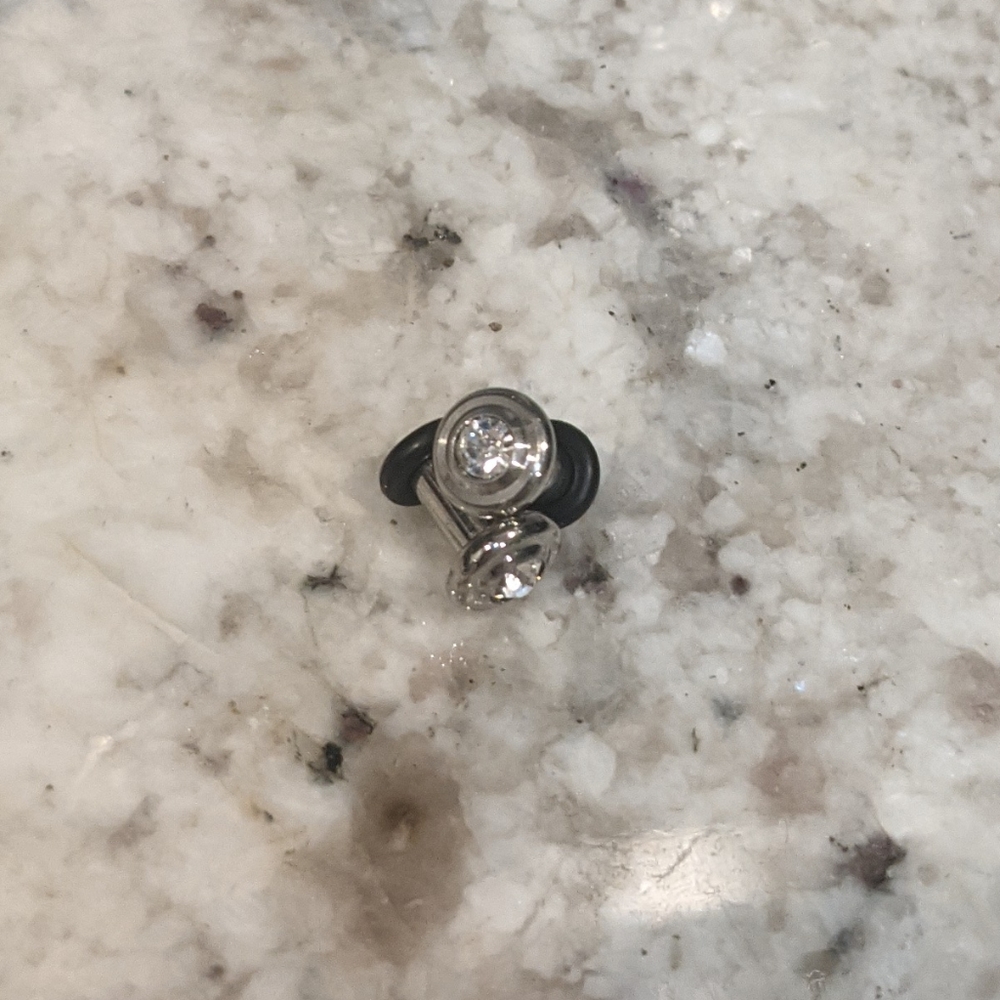 NEW 6g stainless steel and diamond plugs earrings